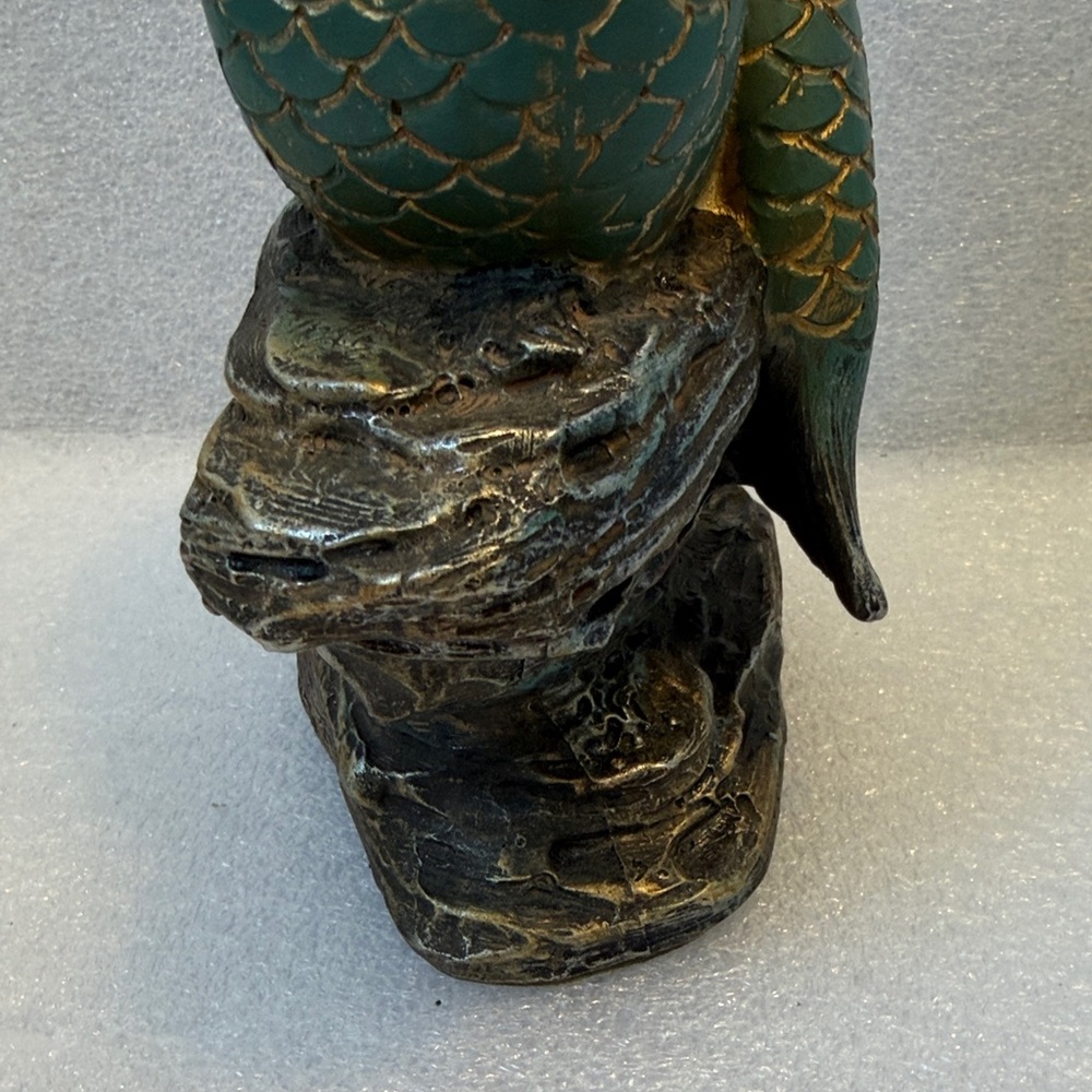Vintage Gold and Green Mermaid Sculpture Figurine - Picture 3 of 7